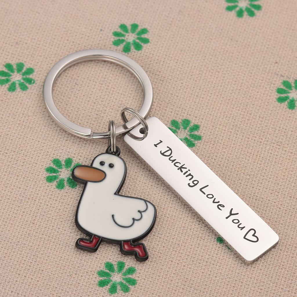 Charm for Boyfriend Girlfriend Keychain 1pc Couples Jewelry I Ducking Love You Cute Cute Duck Funny Lover Gift