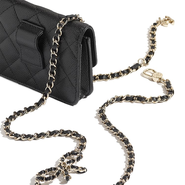 CHANEL Grain Calfskin Fanny Pack Women's Black AP3352-B10706-94305