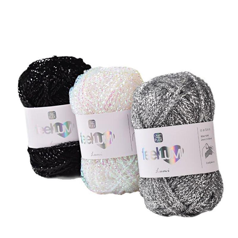 50m/roll Hand Woven Hook Rope DIY Material Cord Fancy Knitting Yarn Creative Shiny Thread For Handicraft DIY Weaving 2mm