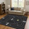 City Street Road Traffic Race Track Child Interaction Game Cartoon Living Room Kid Playroom Non-Slip Area Rug Carpet for Bedroom
