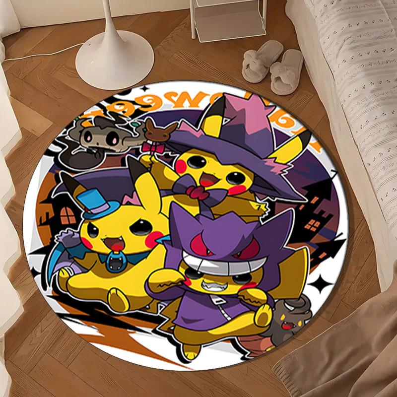 Cute Pika Adventure Round Rug for Livingroom,Bedroom, Palyroom, Chair Rug, Area Rug, Circle Carpet, Large Size Fan Christmas Gift