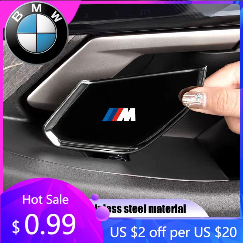 LGFHR1 2026 Car Sticker 4Pcs Car Inner Door Bowl Stainless Steel Protection Cover Stickers For BMW M E46 E90 E60 F30 F10 E39 E36 F20 G3