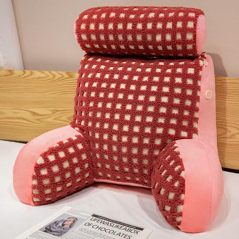 Подушка для изголовья и спинки кровати Мягкая сумка Большая подушка для спинки дивана Подушки для поясницы и поддержки поясницы для общежития для чтения игры на мобильных телефонах 50x50cm 2450₽