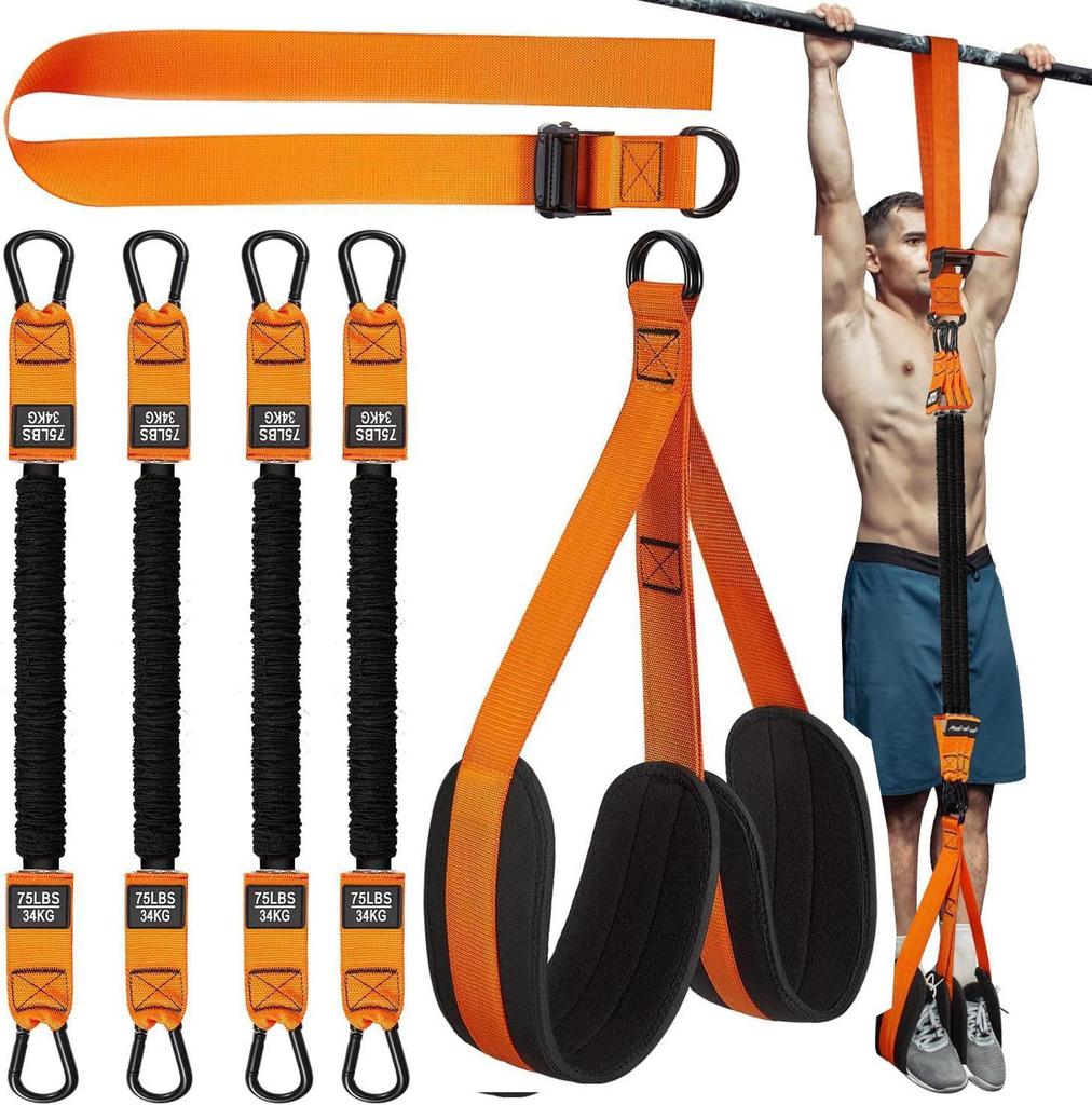 Adjustable Pull-Up Bar & Resistance Bands for Men's Chest Workout