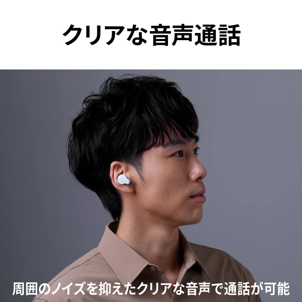 JVC KENWOOD Wireless Earphones Bluetooth Noise Canceling Black Up to 21h Playback Outside Sound Capture Low Latency Sticker Included KH-BIZ70T-BA