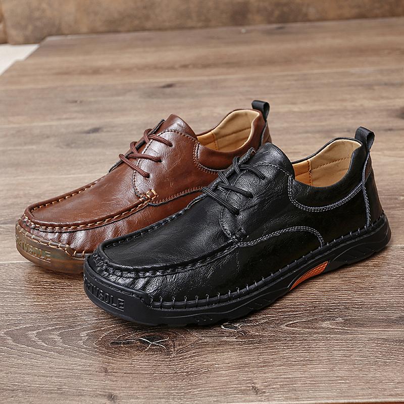 Golden Sapling Classics Men's Casual Shoes Retro Leather Flats Party Shoes for Men Leisure Business Flat Male Moccasins