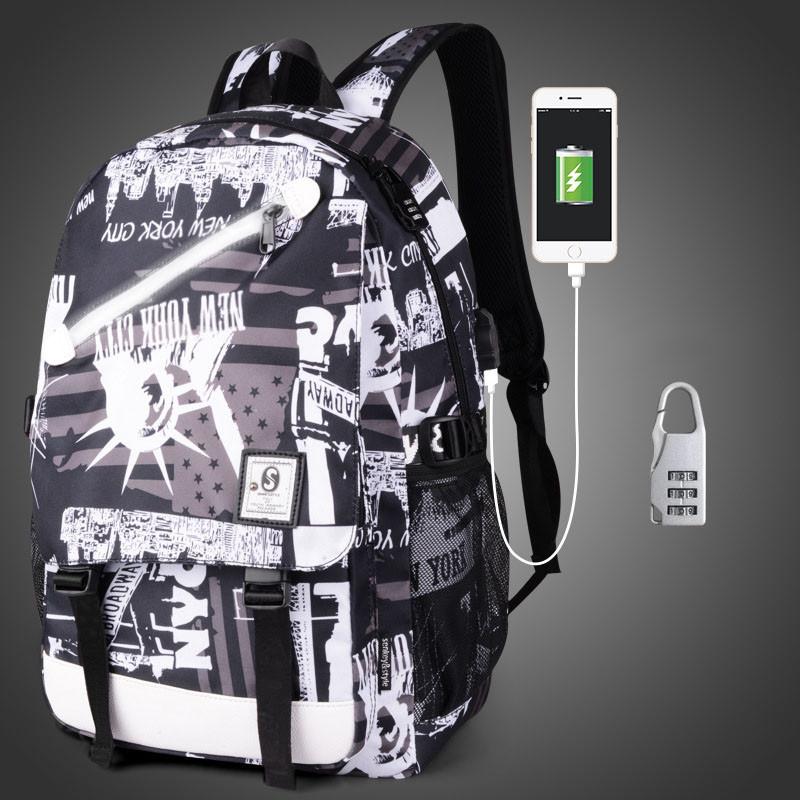 Anti Fashion Theft Backpack School Unisex Travel Bag Usb Charging Port Rucksack