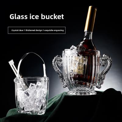 Large Capacity Glass Ice Bucket, Creative Red Wine and Beer Insulated Bucket, Household European Style Chilled Champagne Bucket