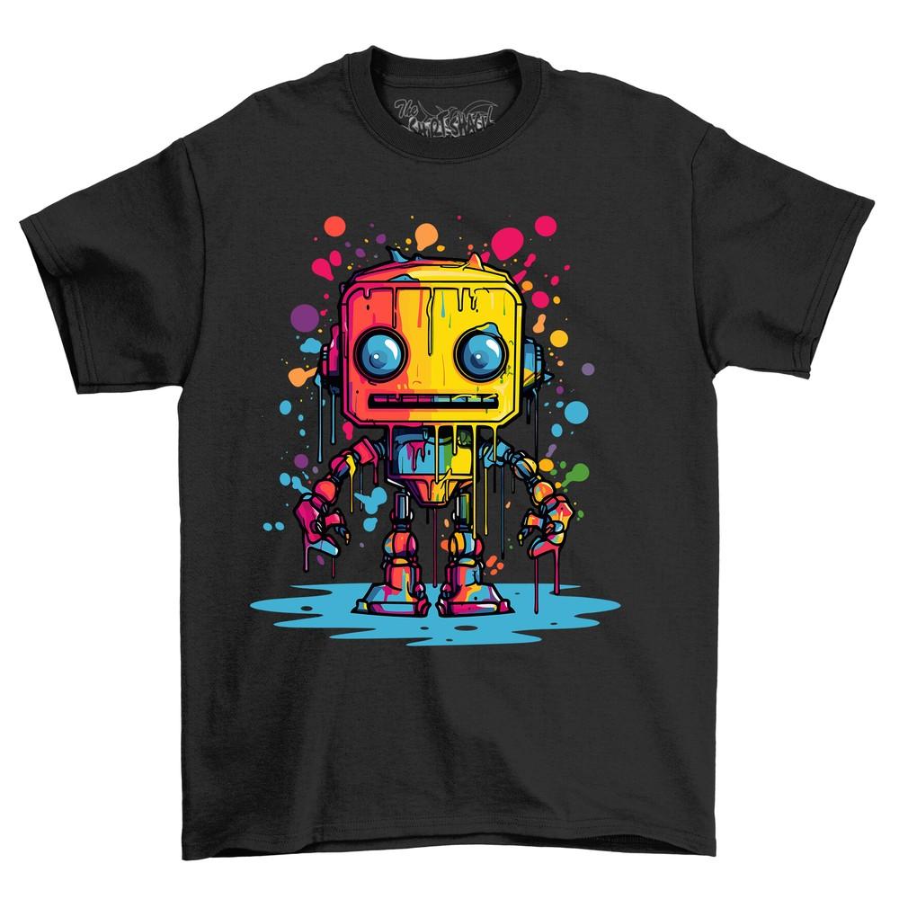 Robot Paint Drip Design t-shirt - Embrace Your Inner Robotic Style! Funny t-shir
