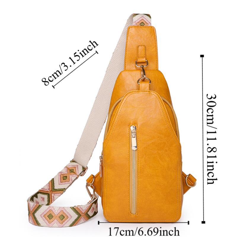 Bohemia Style Women Chest Bag PU Leather Sports Shoulder Bag Fashion Women's Fanny Pack  Unisex