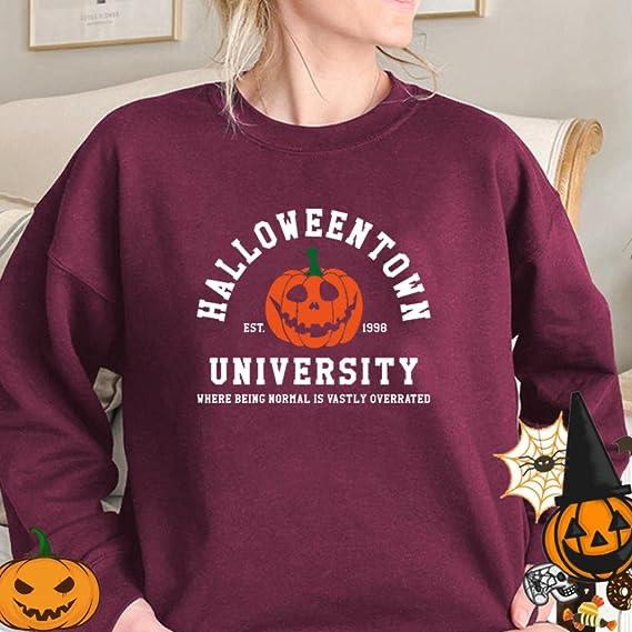 Halloweentown 19.98 Million Holy Day, Crew Neck Sweater Color Printing, Long Sleeve Loose Casual
