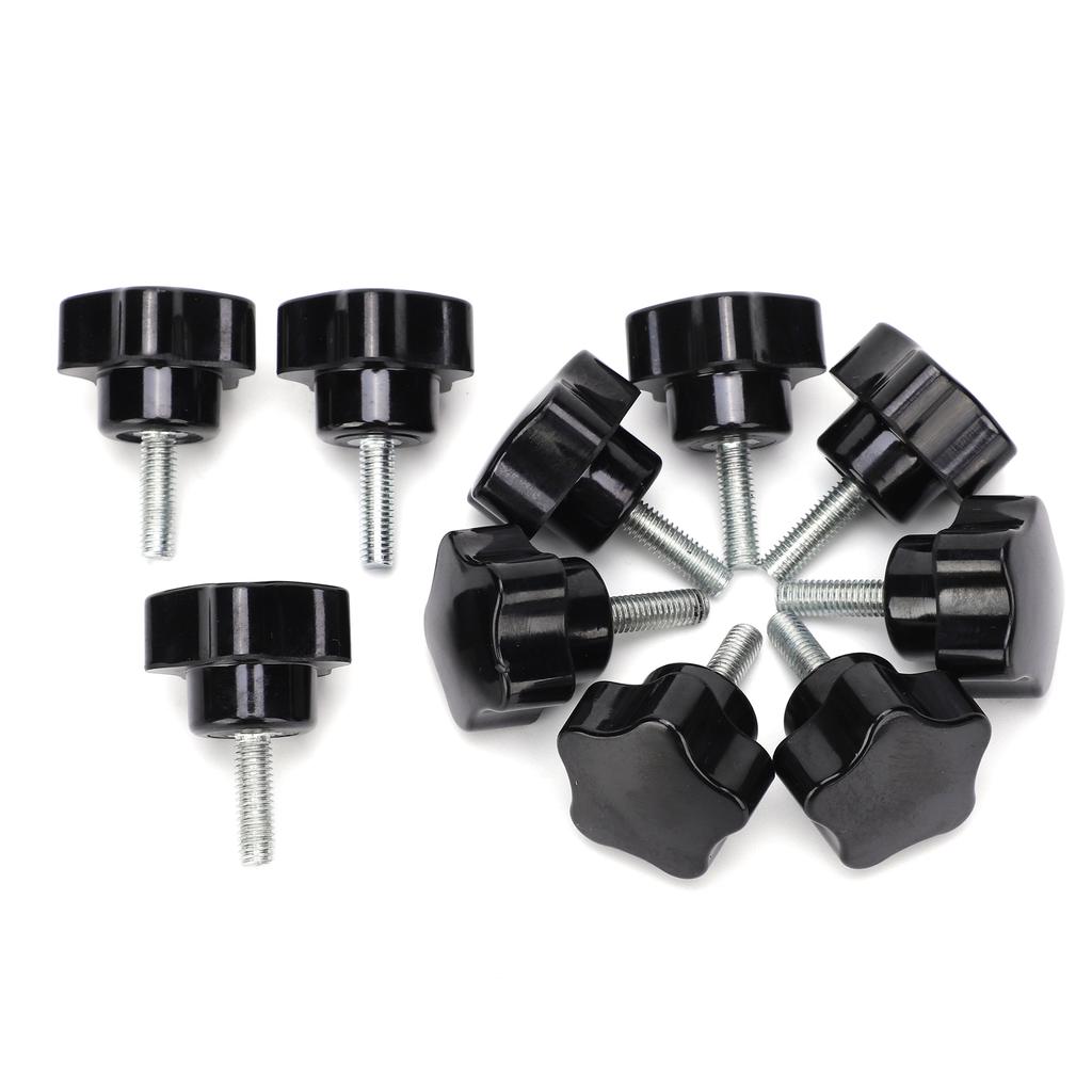 10 Stück Knopfschraube Drehbank Handgriff Drehknopf Mutter Schraube Fünfstern Pflaume Feststellgriff M6x32x20