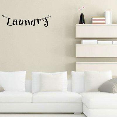 Black PVC Wall Sticker Decal, Removable Reusble for Home Laundry Quote  Art Room Decoration Wall Decor 15 X 60cm
