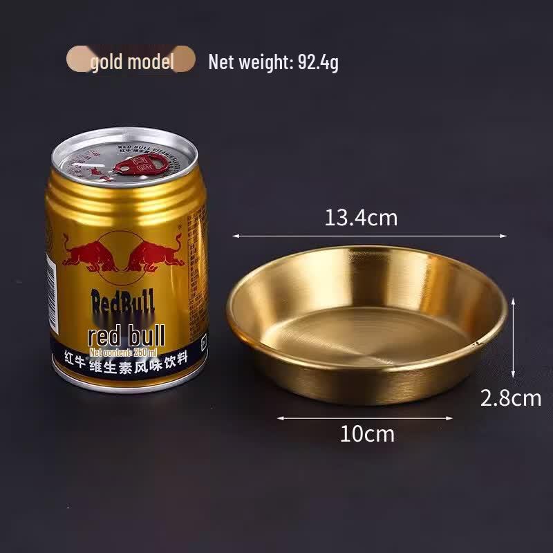 ZISIZ Korean Style Gold 304 Stainless Steel Square Divided Serving Dish