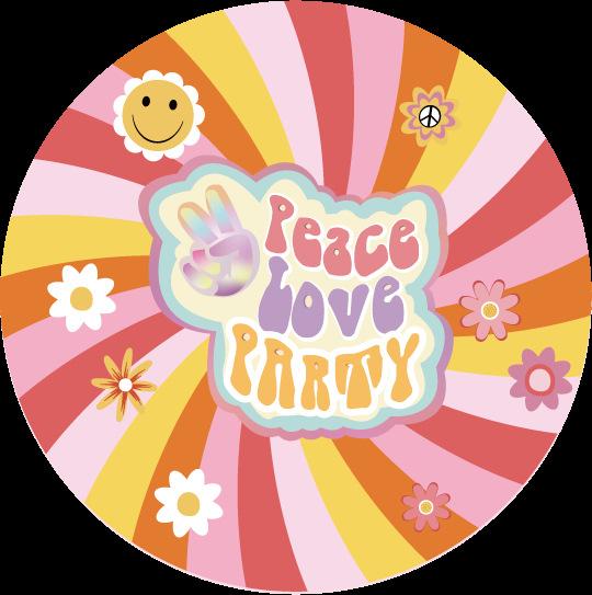 Hippie Girl Themed Party Cutlery Paper Plates Tissue Birthday Supplies Hippie Disposable Birthday Party Set