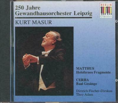CD SIEGFRIED MATTHUS, FRIEDRICH CERHA  - Baal Ges?nge  BC20722 Berlin Classics 1993 Germany Classical Used