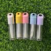1Pcs Cute Big Brush Wand Transparent 4ml Lip Gloss Tube Plastic Round Empty Container for DIY Lip Gloss