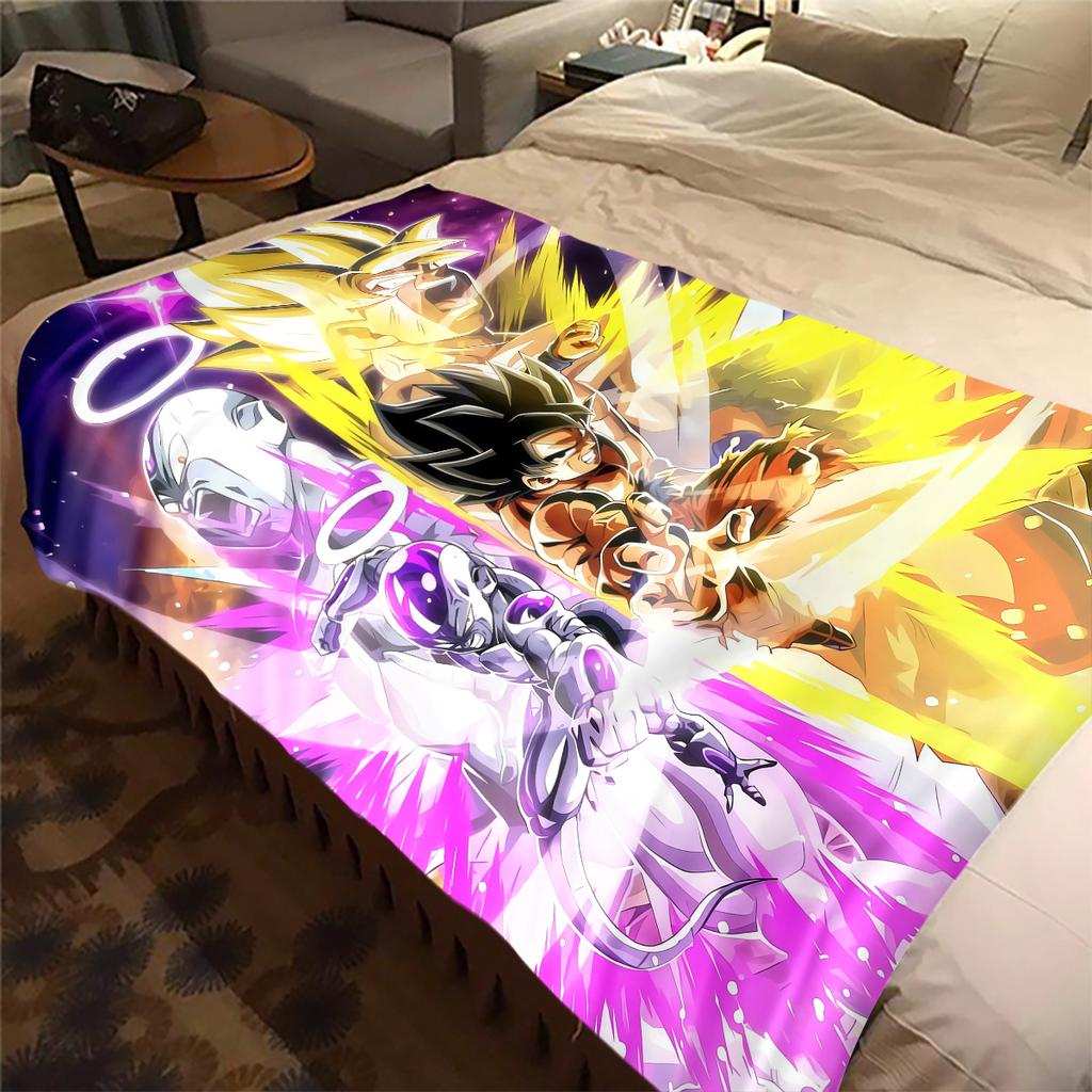 1 ks Flanelová deka s potiskem Dragon Ball Super, Vysoce kvalitní, Pro všechna roční období, Domácí dekorace, Teplo a pohodlí, Perfektní jako vánoční dárky