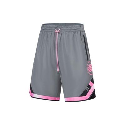 Li Ning Badfive Series Seven City Collaboration Fog City Trend Color Block Quick Dry Casual Shorts Men Shorts Shadow-Gray AAPT709-2