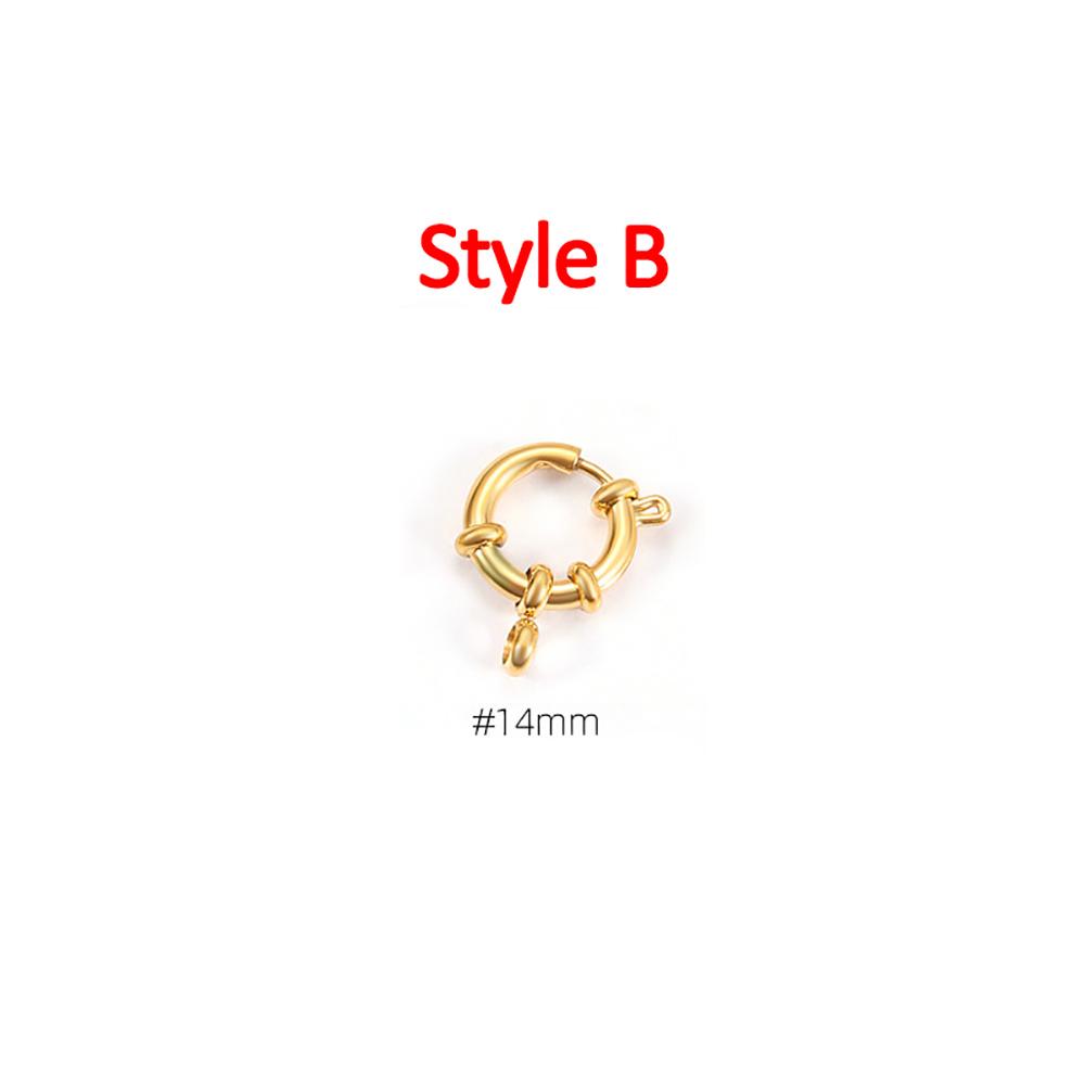 4pcs Stainless Steel Spring Clasps Gold Color Round Connector Hooks Bracelet Clavicle Necklace Clasp Jewelry Making DIY Supplies
