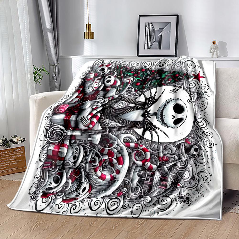 Christmas Nightmare Blanket Comfortable Great for Bedding Office Chair Sofa for All Occasions Playful Design Birthday Christmas Gift Blanket