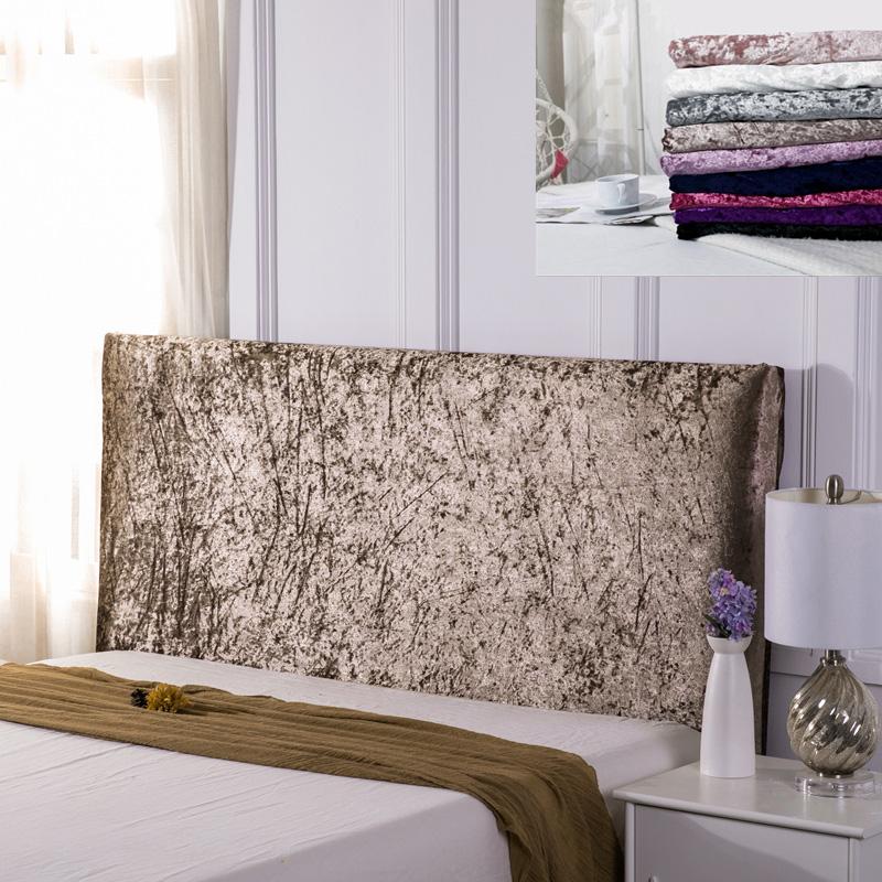 Luxury Elastic All-inclusive Bed Headboard Cover Crushed Velvet Non-Slip Head Board Covers  Bed Back Dust Protector Cover