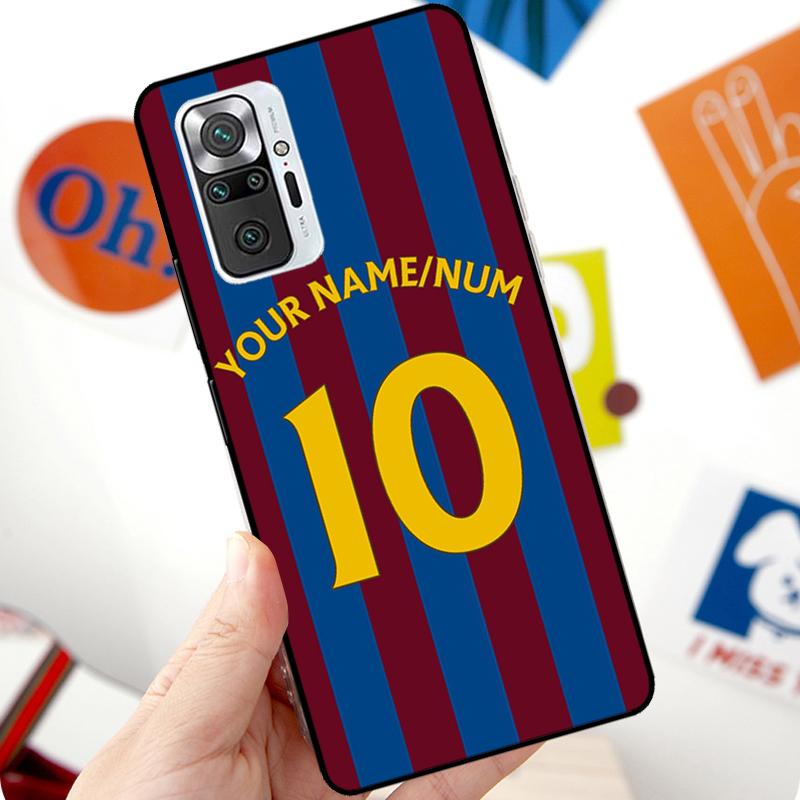 Personalised Football Number Strips Case For Xiaomi Redmi Note 12 Pro 11 8 9 10 Pro 9S 10S 11S 12S Redmi 12C 10C 9C 10A Cover
