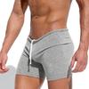 2026 Knee Length Pants Men Summer Drawstring Shorts Slim Fit Above Knee Length Solid Color Beach Sport Casual Shorts