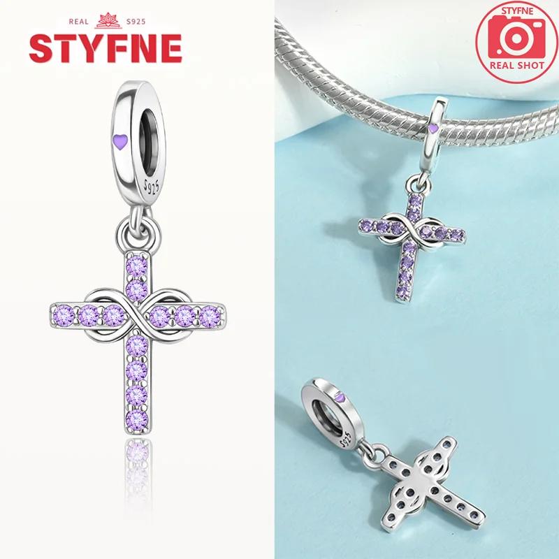 Copper Virgin Praying Hands Dangle Cross Pendant Beads Charm Fit Original Charms Bracelet Diy Fine Jewelryfor Women Gifts