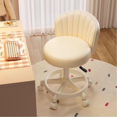 Height Adjustable Makeup and Manicure Swivel Chair with Backrest and Silent Casters for Home or Dressing Table.