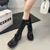 Internet celebrity retro western cowboy boots women's 2025 new knee-length knight boots thick heel belt buckle Martin boots