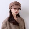 Autumn new British retro octagonal hat fashionable temperament painter hat high quality literary flat top hat men and women