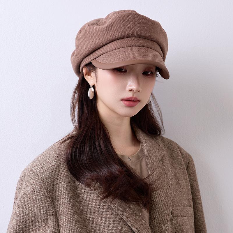 Autumn new British retro octagonal hat fashionable temperament painter hat high quality literary flat top hat men and women
