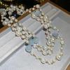 Rose Pearl Bead Necklace Set French Niche Light Luxury Collarbone Chain High-End New Necklace