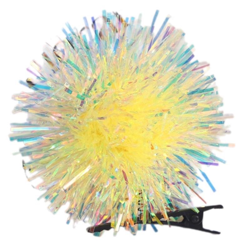 

Creative Tinsel Foil Strips Hair Clip for Girls Kid Barrettes Glitter Sparkling Balls Handmade Hairpins Lovely Hairpin