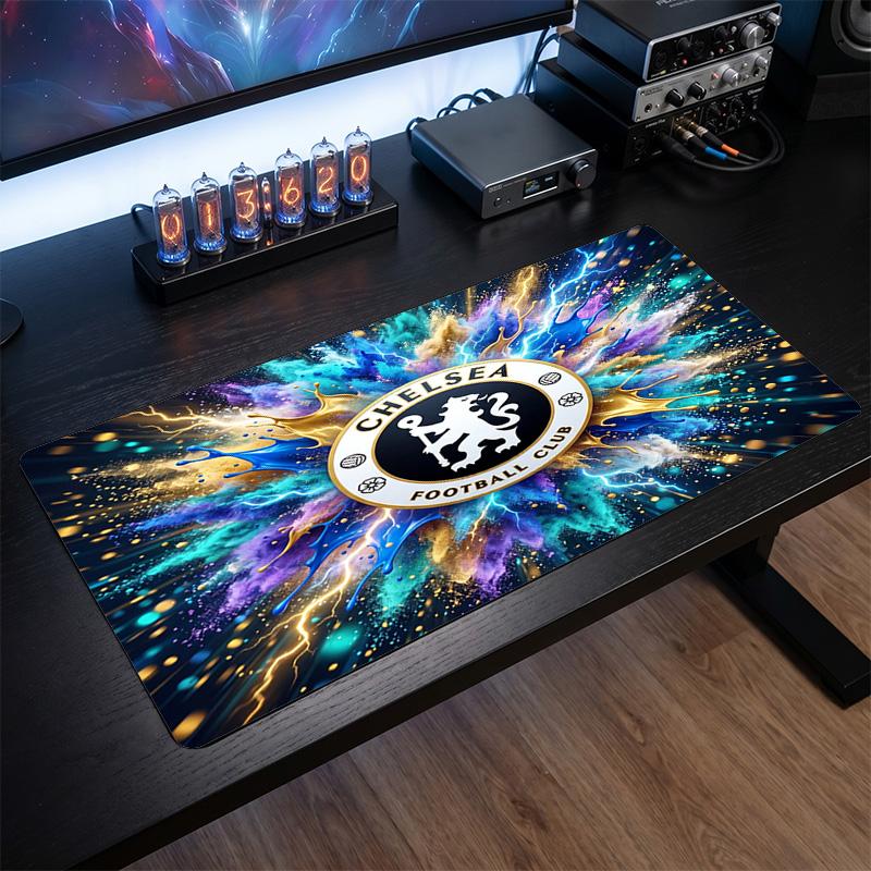 Tappetino per Mouse Grande Stampato Chelsea FC, Tappetino da Scrivania Gaming Morbido in Gomma Antiscivolo per Decorazione Ufficio Laptop Computer