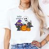Halloween Cats Graphic Y2k Tops Women T-Shirt Casual Ulzzang Harajuku Streetwear Aesthetic Female Clothing Short Sleeve Tees