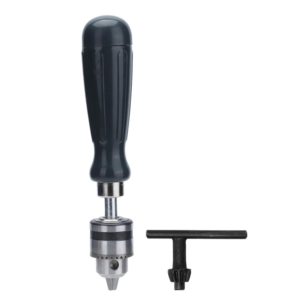 Hand Drill Carbon Steel Manual Crank Drill with Chuck Key and 5pcs Drill Bit for Plastic Wood