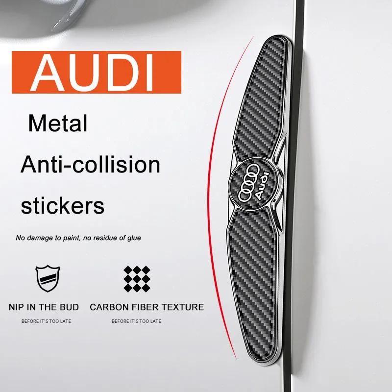 Car Metal Carbon Fiber Door Anti-collision Strip Protects For V1 Sline A3 A4 A5 A6 A7 A8 Q2 Q3 Q5 Q7 Q8 TT S3 S4 S5 Luminous