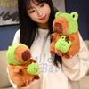 Capybara Plush Toy Cute Frog Dinosaur Hat Backpack Funny Sleep Comfort Doll