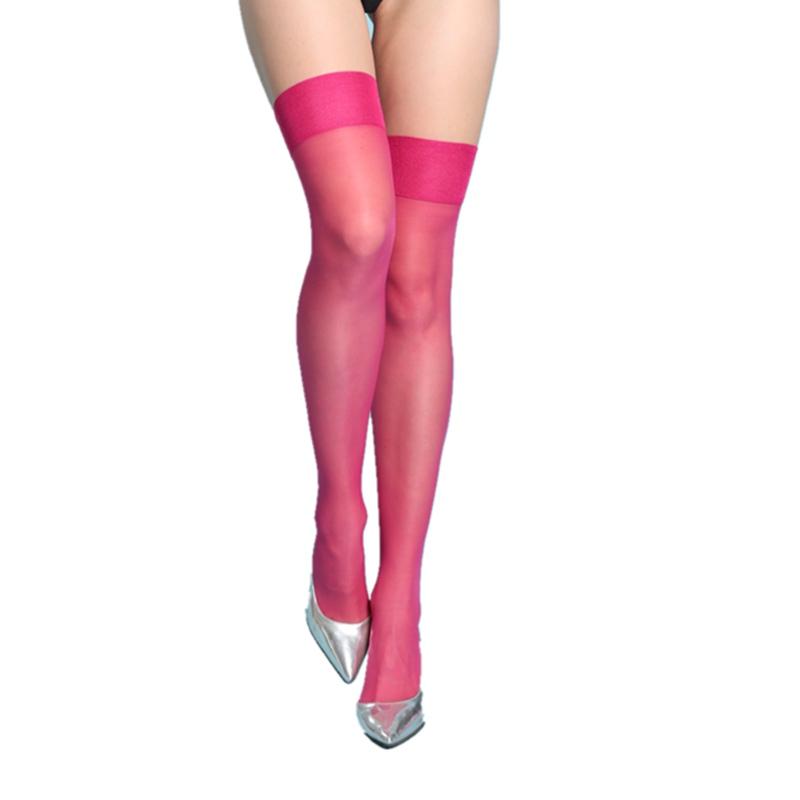 15D Wide Top Cuff Sexy Womens Thigh High Over Knee Stockings Transparent Silk Glitter Long Legging For Girl Plus Size Lingerie