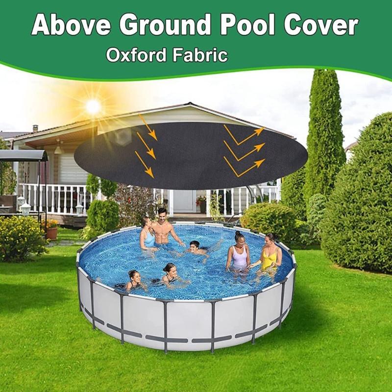 Heavy Duty 18FT Round Pool Cover Heavy Duty Waterproof Round Pool Cover for Above Ground Pool Windproof Rope Dustproof