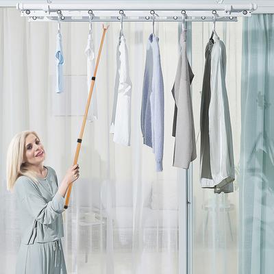 Pole Closet Hook Clothes Reach Stick Rod Retractable Reacher Hanger Garment Drying Clothing Poles Telescoping Hanging Closet Rod