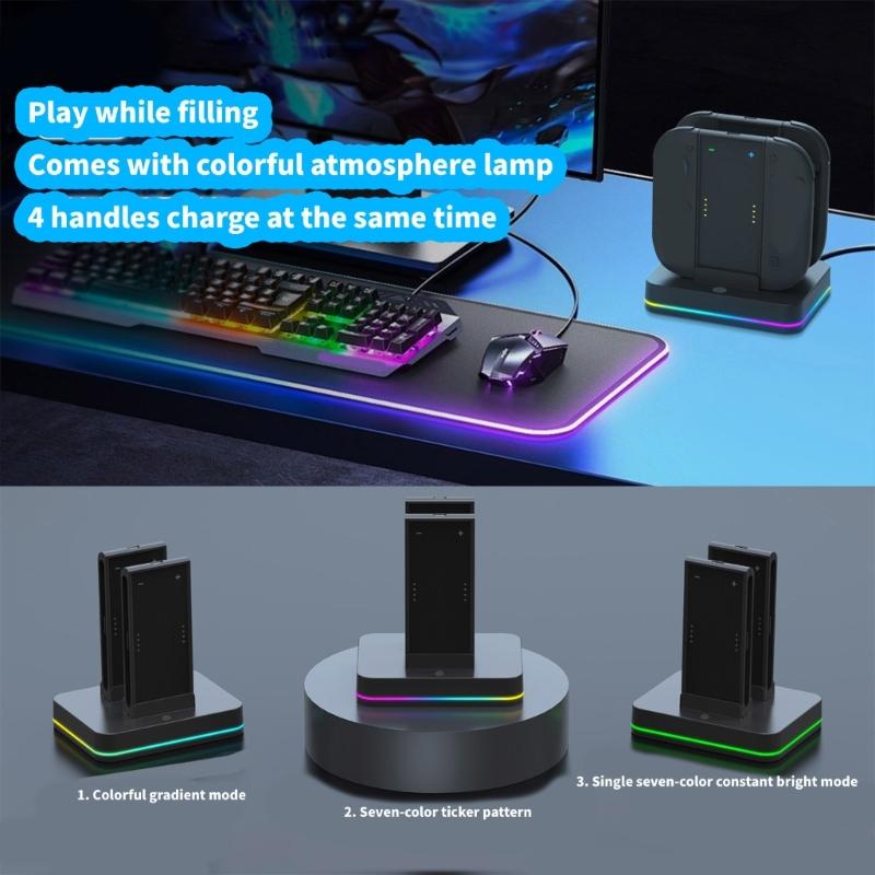 Multi Handle Charging Station for NS2 Gamepad Simultaneous 4 Controller Charging AL Chip Technology