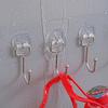 Strong Adhesive Wall Hooks Transparent Door Wall Hangers for Kitchen Bathroom Organizer Storage Hook Towel Clothes Key Holder