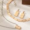 Hot-selling mahjong block inlaid zircon jewelry set versatile trendy neck chain