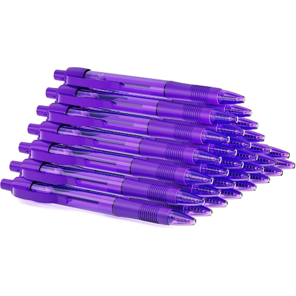 Deegtran Pens Bulk, 30 Pack No Bleed Black Ink Click Pens with Soft Grip, Wholesale Retractable Ballpoint Pens for Office School, Medium Point Smooth