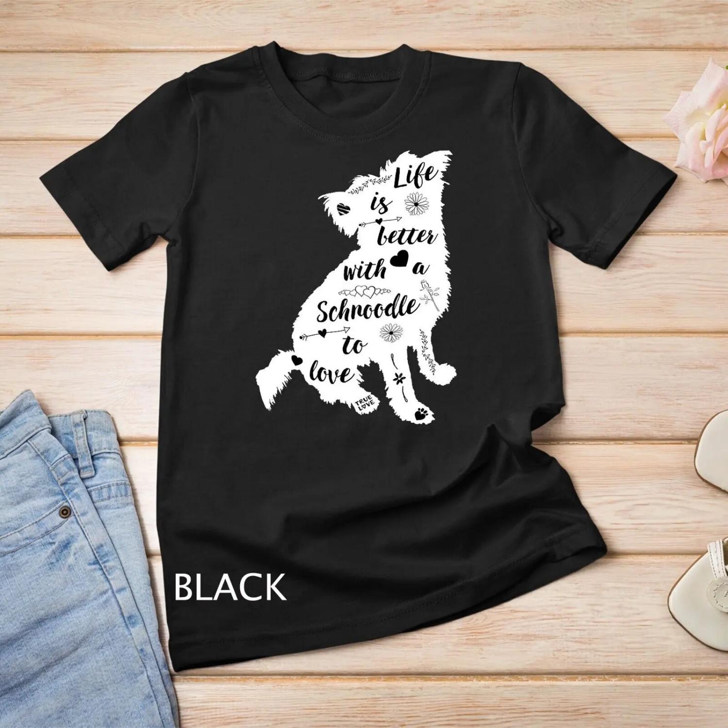 Schnoodle T Shirt Design for Dog Lovers S чёрный