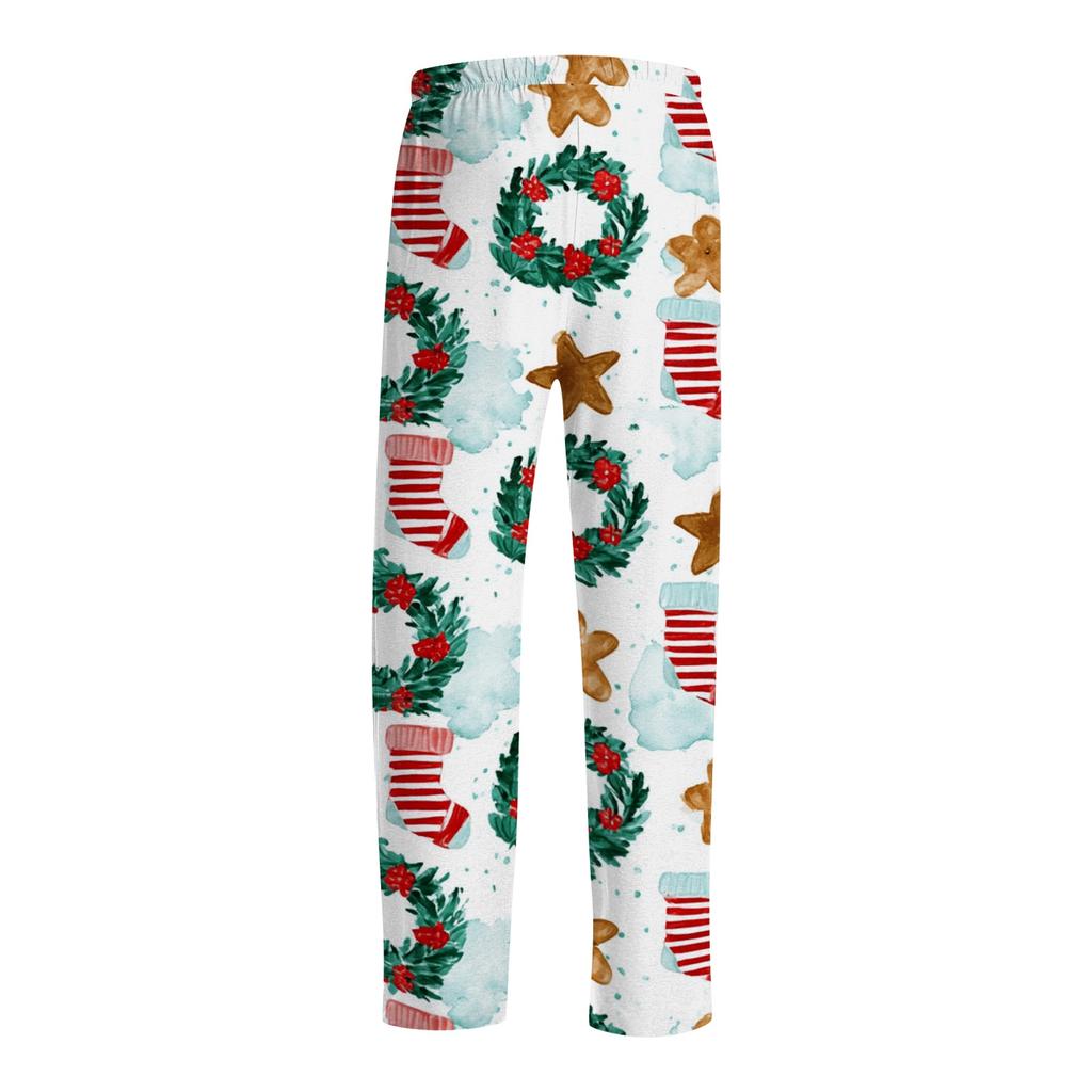 Herren Pyjamahose mit Weihnachtsdruck für Freizeit und Schlaf