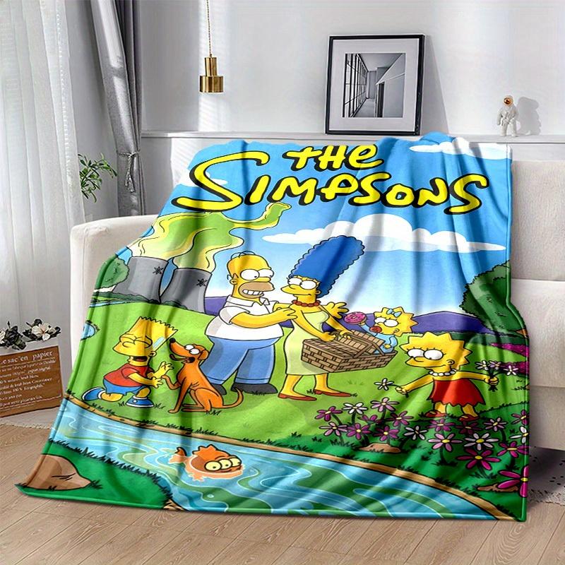 Die Simpsons Cartoon Decke, Kurzer Plüsch Niedliche Warme Decke, Wohnzimmer Heimdekoration Sofa Vier Jahreszeiten Reisen